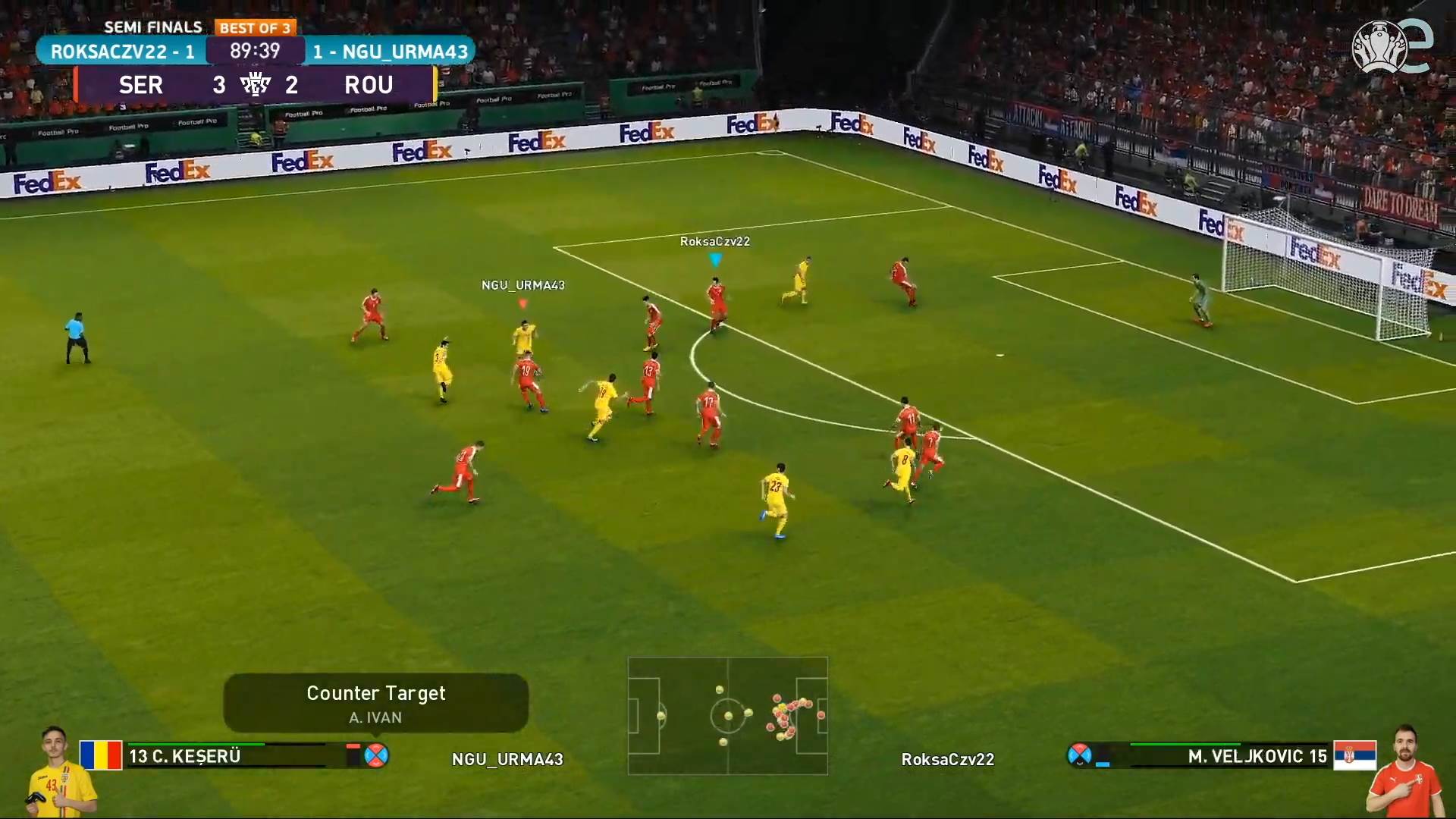 Srbija finale eEURO 2020 PES 2020, Srbija pobedila Rumuniju u finalu eEURO 2020 PES 2020 turnira
