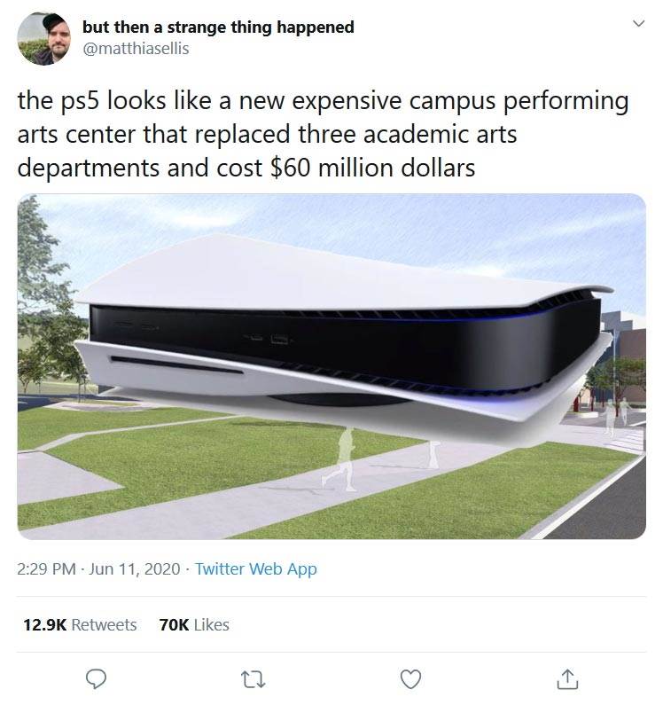 PlayStation 5 MEME slike, PlayStation 5 konzola dizajn internet MEME, PlayStation 5 MEME internet