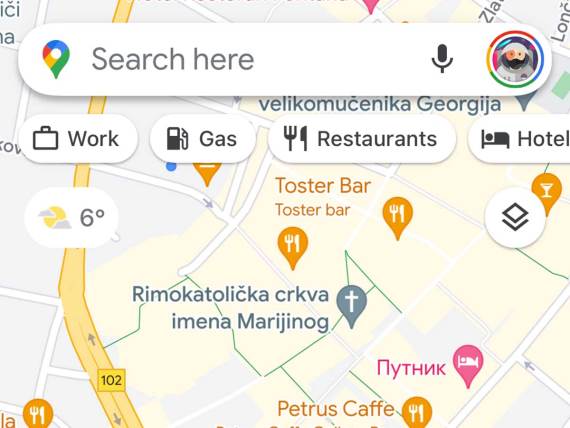 Google Maps pregled vremena uživo