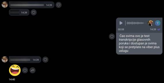 Viber Plus transkripcija glasovnih poruka