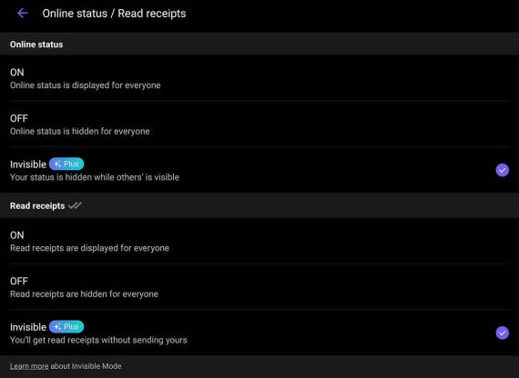 Viber Plus nevidljivi režim