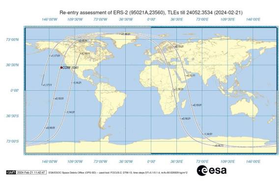 Najnovija mapa potencijalnih zona pada ERS 2