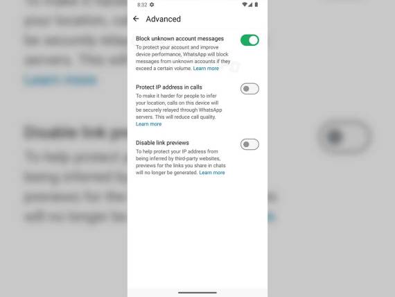 WhatsApp blokiranje poruka od nepoznatih kontakata