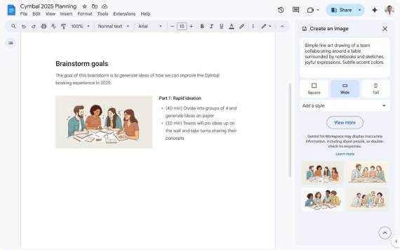 Google Docs Imagen 3 generisanje slika