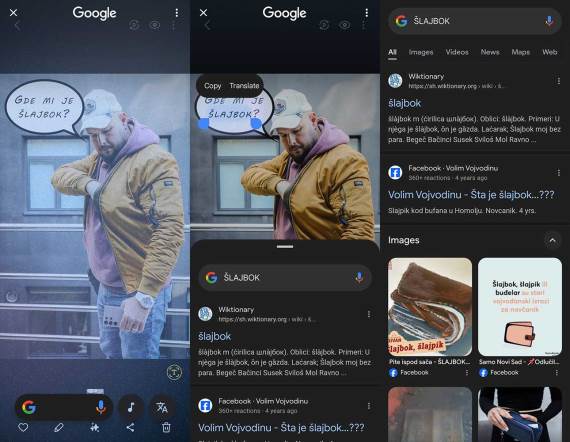 Circle to Search značenje vojvođanskih izraza