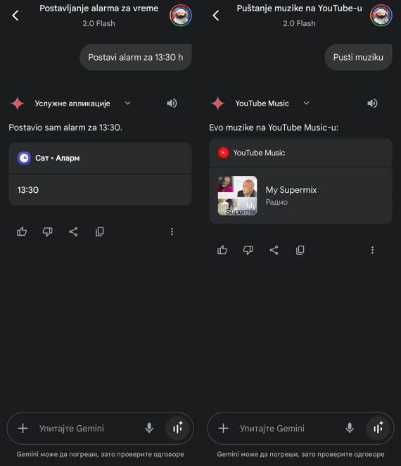Gemini asistent na srpskom