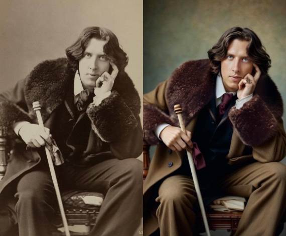 Oscar Wilde pre i posle AI obrade