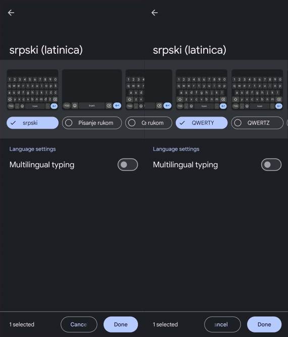 Gboard QWERTY srpska latinica
