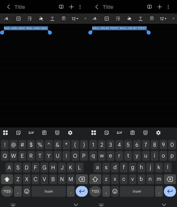 Gboard veličina teksta