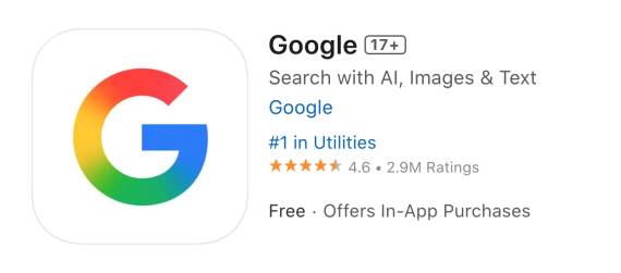 Google aplikacija za iOS novi logo (App Store screenshot)