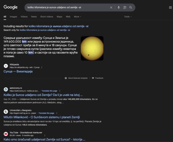 Google pretraga bez AI Overview