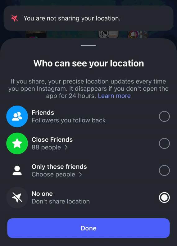 Kako isključiti Instagram mapu