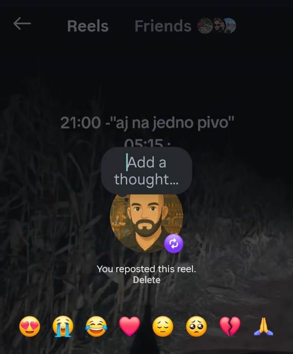 Tekst na Repost objavama