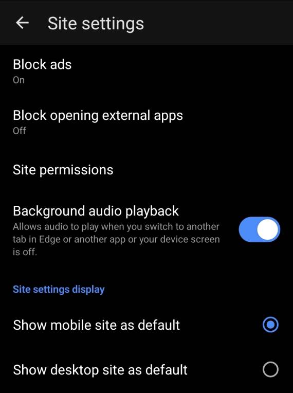 Reprodukcija u pozadini Edge Canary