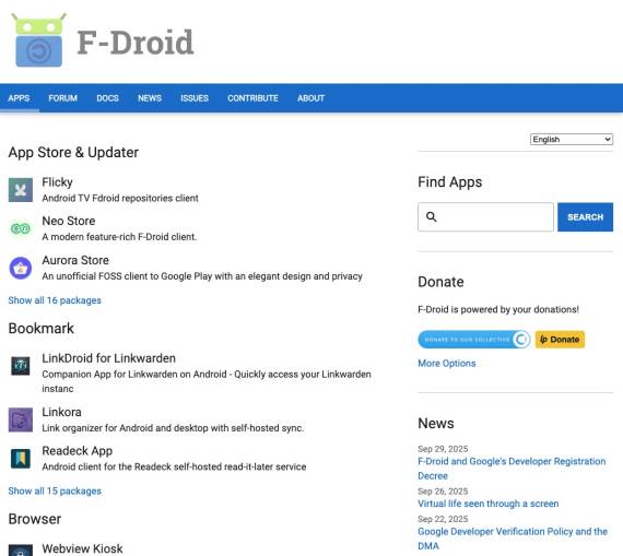 F-Droid prodavnica aplikacija