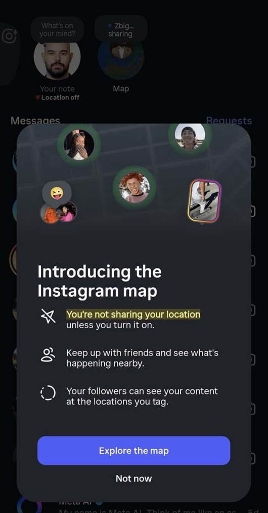 Instagram Map privatnost