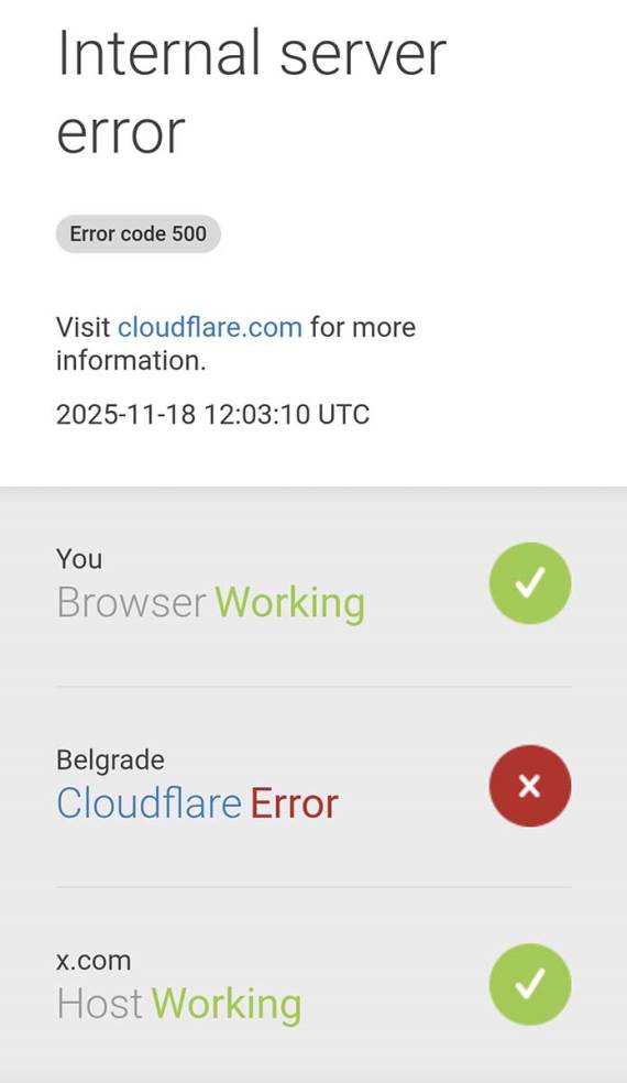 Cloudflare error 500
