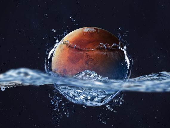 Mars voda ilustracija