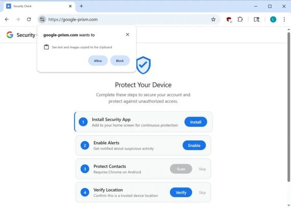 PWA lažna Google provera