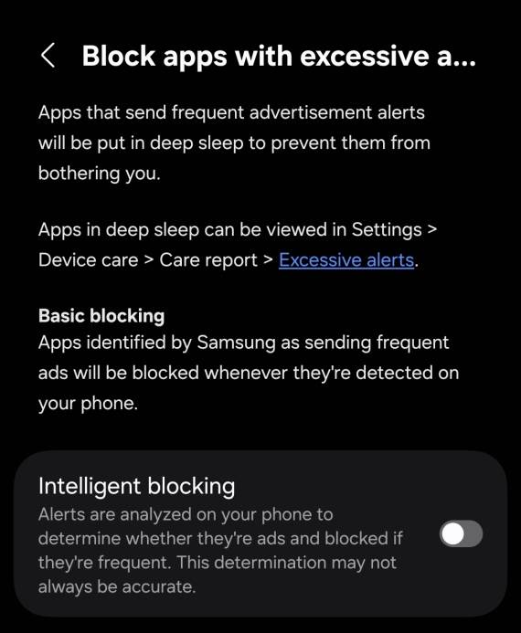 Device care nova Intelligent blocking funkcija