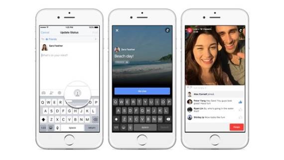 Facebook app - live streaming