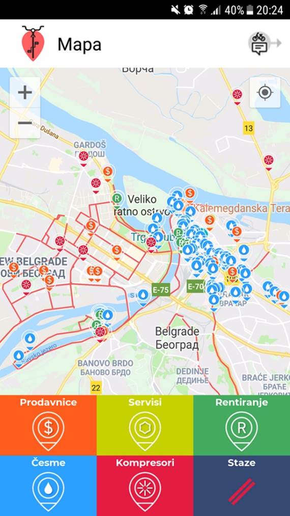 Aplikacija za bicikliste Pedaliranje