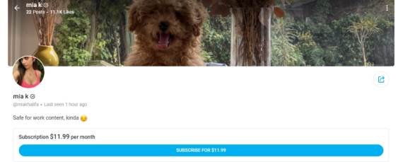 Mia Kalifa pornografija porno snimak profil OnlyFans društvene mreže Instagram