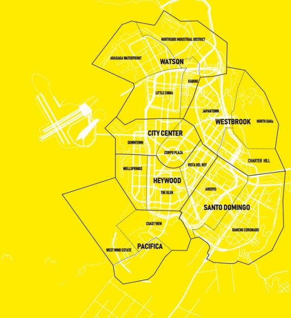 mapa night city noćni grad cyberpunk 2077 map (mobit)