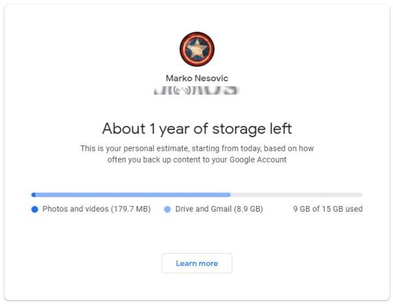 Prostor na Google servisima
