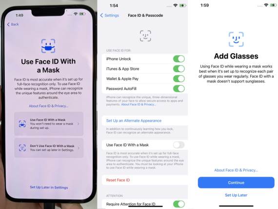 iPhone iOS 15.4 Face ID sa maskom