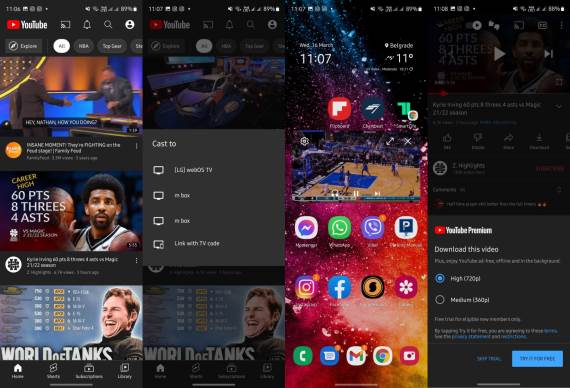 YouTube Vanced slike iz aplikacije