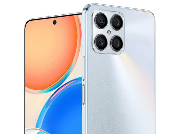 Honor X8 srebrni prednja i zadnja strana