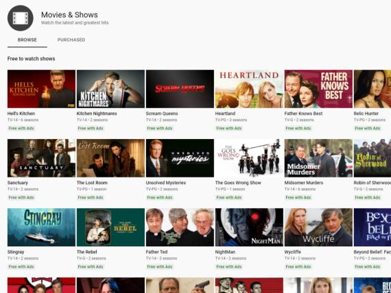 YouTube Movies and Shows