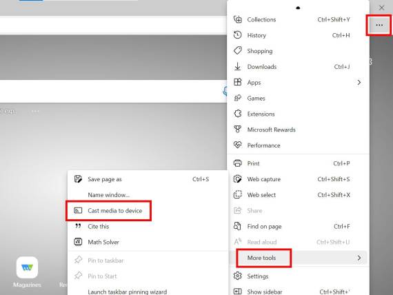 Edge cast media to device