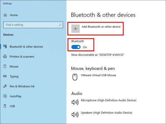Add bluetooth or other device