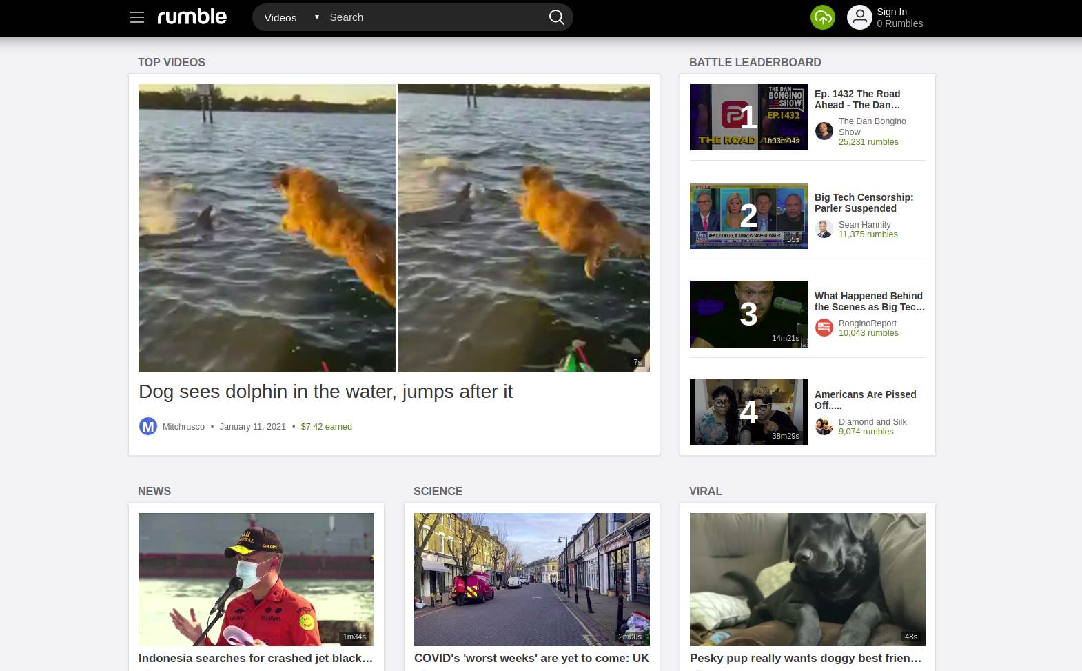 google monopol video snimci youtube rumble