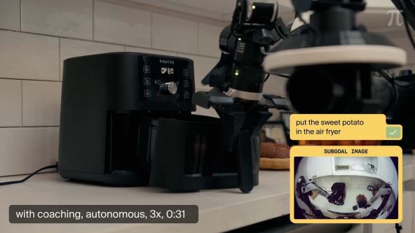 Robot stavlja batat u Air Fryer