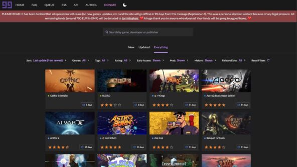 Obaveštenje o gašenju GOG-Games piratskog sajta