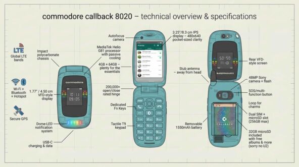 Commodore Callback 8020 specifikacije