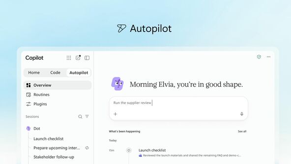 Novi Copilot Autopilot interfejs