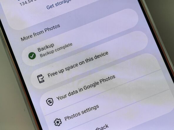 Google Photos Free Up space opcija
