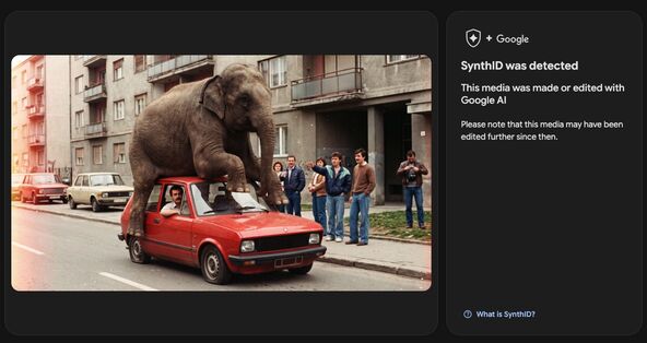 Primer detektovanog SynthID vodenog žiga
