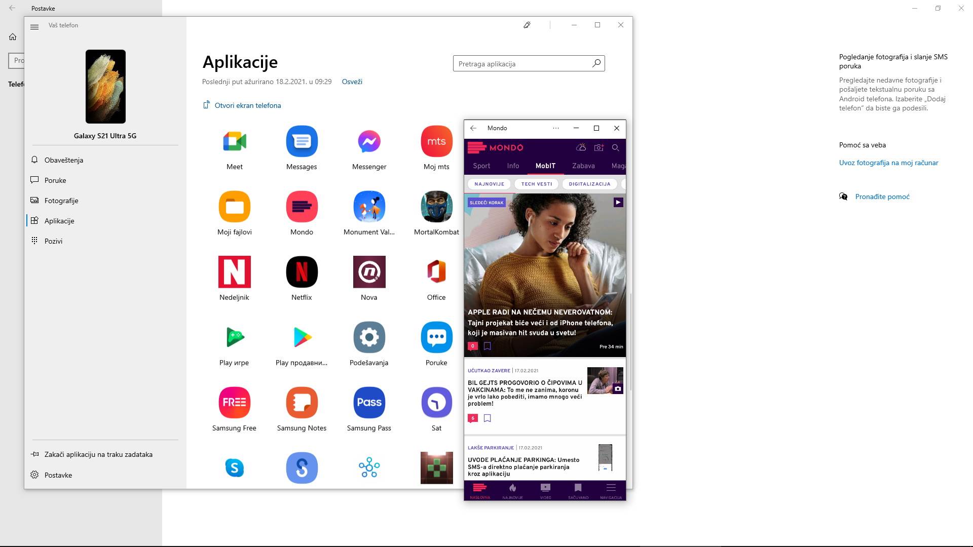 Povezivanje Android telefona na Windows računar kako se koriste Your Phone i Phone Link
