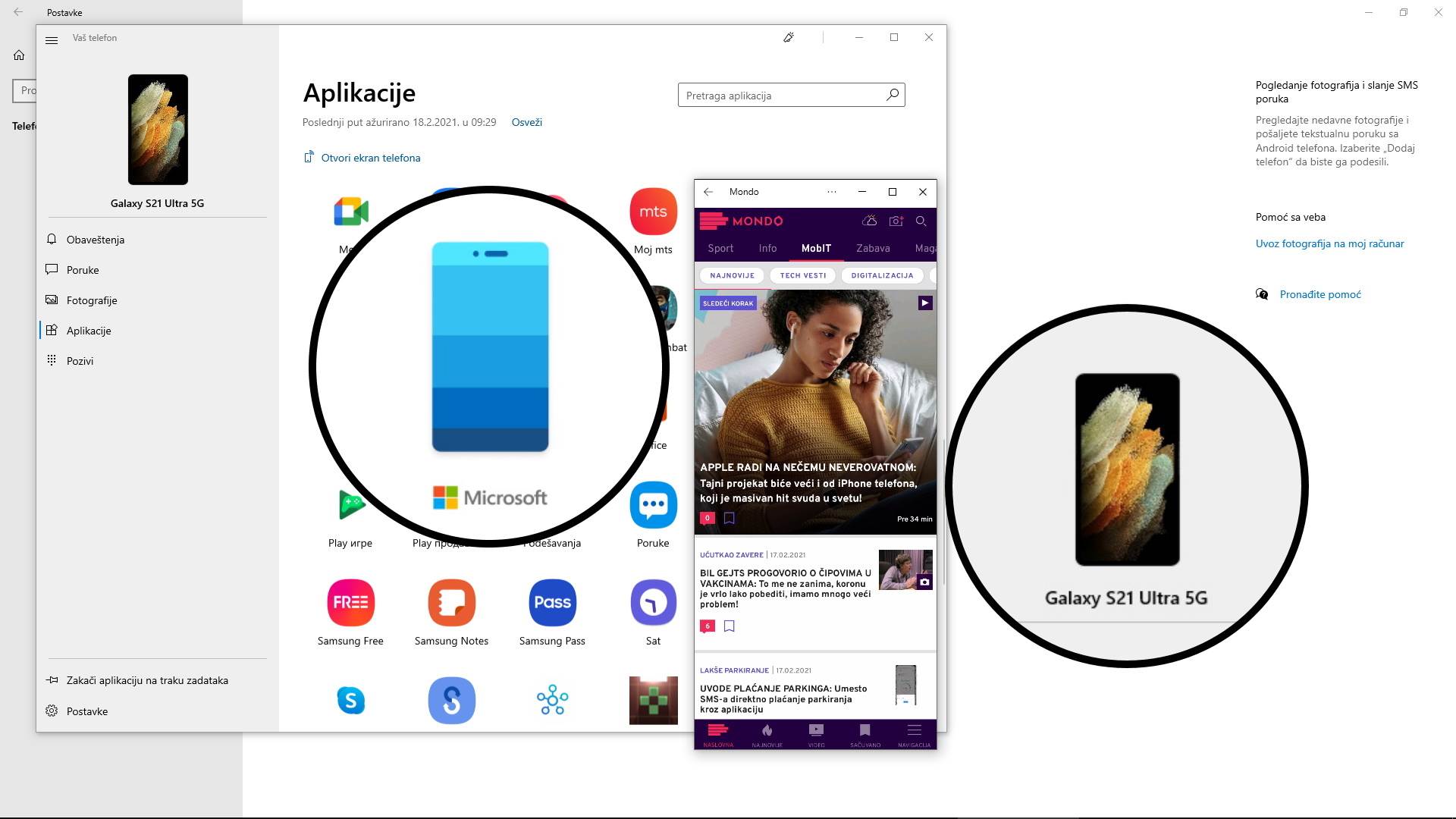 Povezivanje Android telefona na Windows računar kako se koriste Your Phone i Phone Link