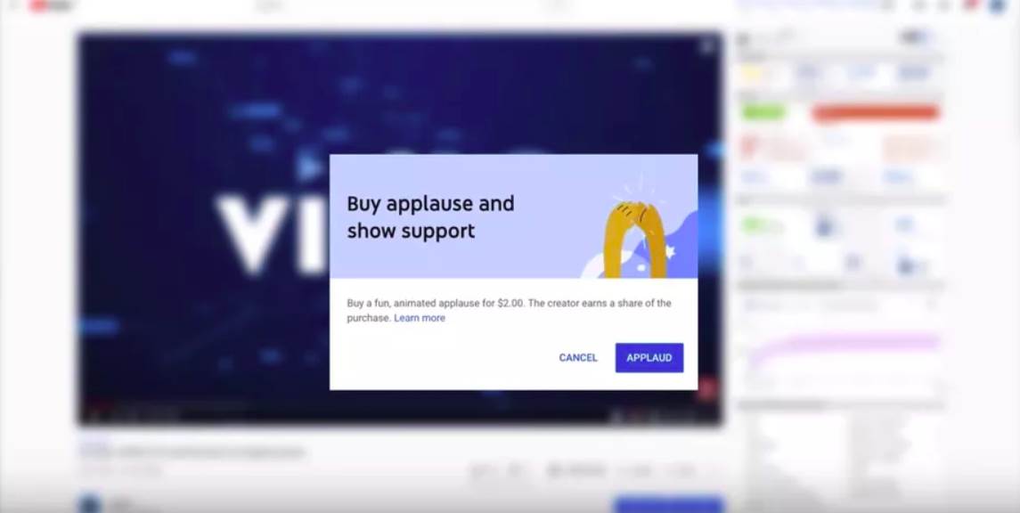 youtube super chat applause donacija pretplata