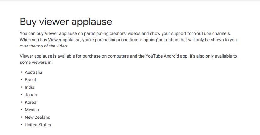 youtube super chat applause donacija pretplata