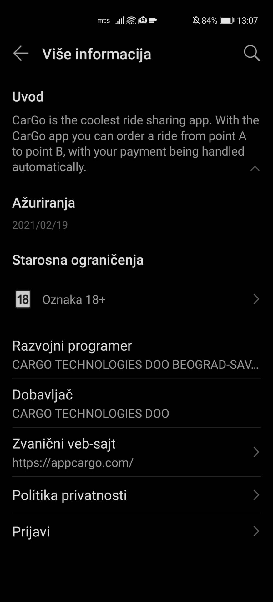 cargo aplikacija huawei appgallery prodavnica hms huawei mobile services