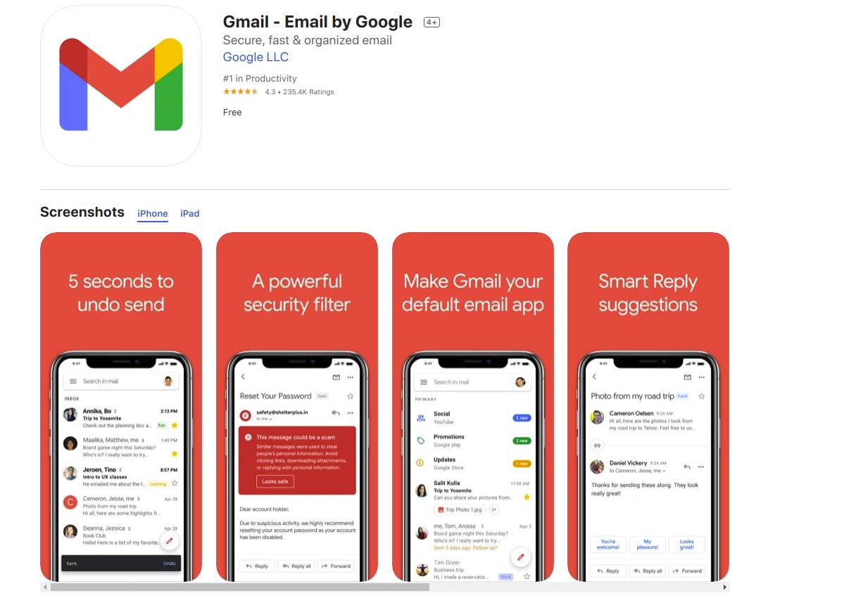 apple uslovi korišcenja ios gmail aplikacija