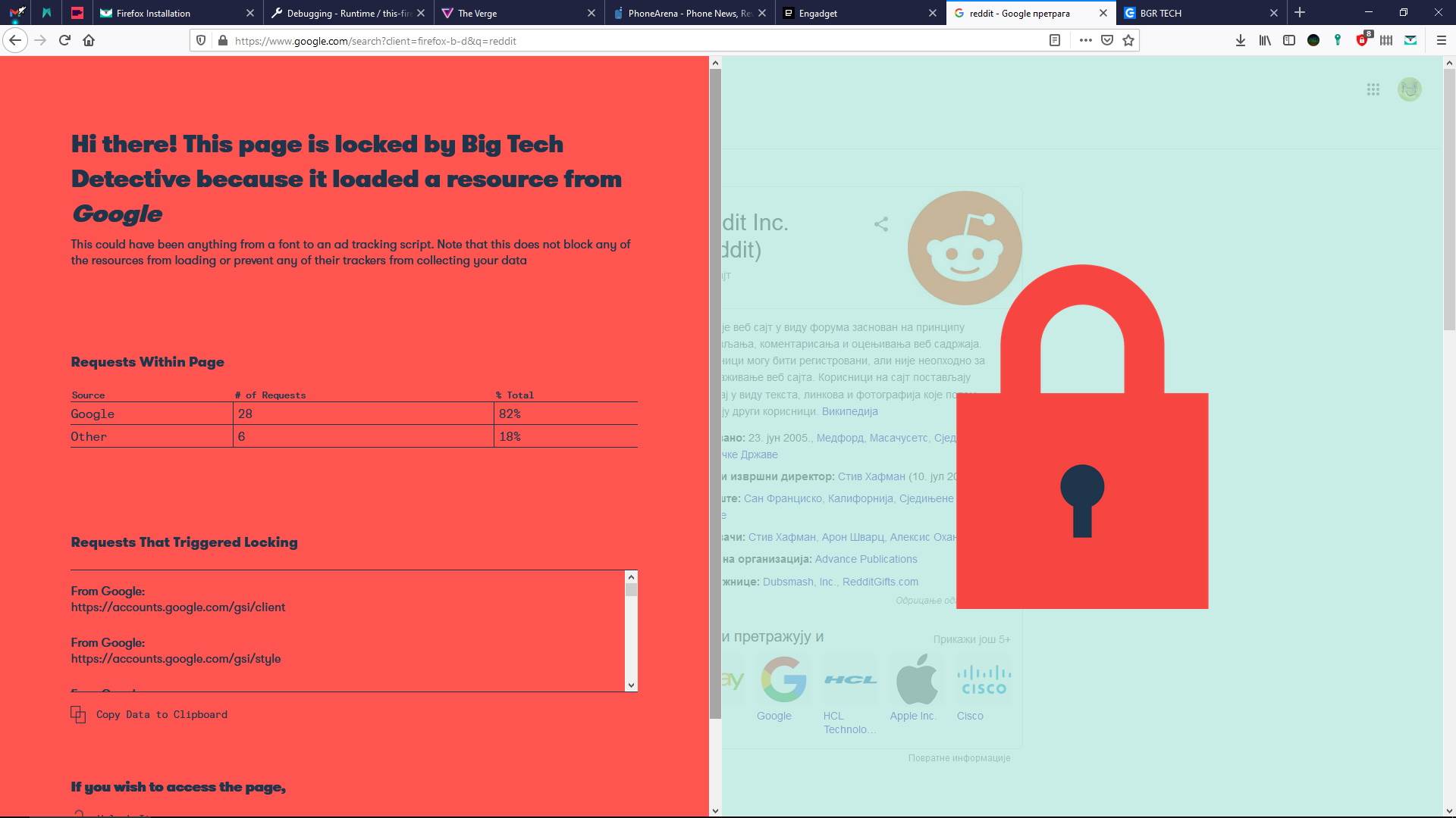internet pracenje kako zaustaviti google microsoft facebook da prate korisnike browser plugin
