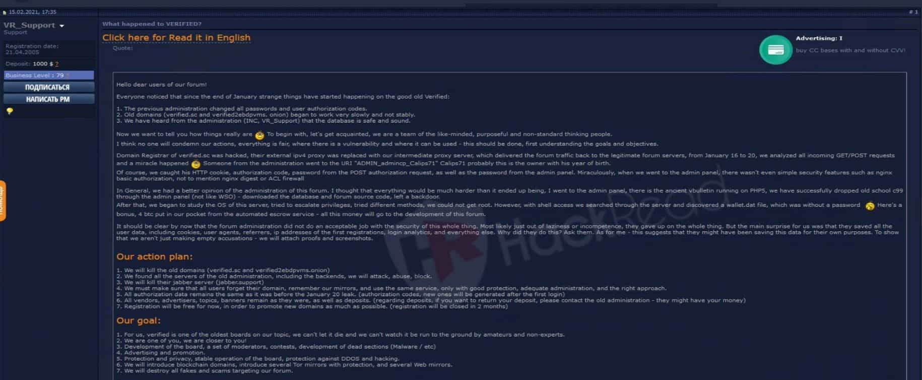 hakovani dark web forumi